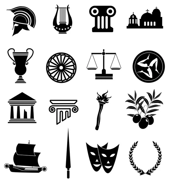 Roma conjunto de iconos griegos — Archivo Imágenes Vectoriales