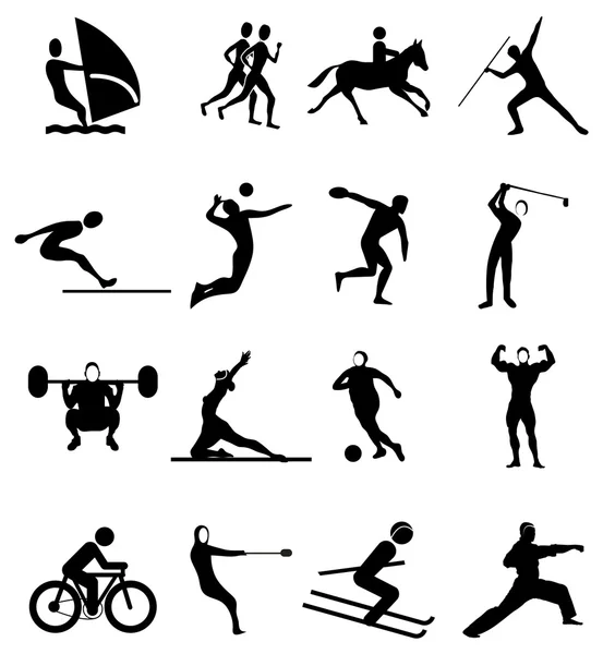 Conjunto de iconos de deportistas — Vector de stock