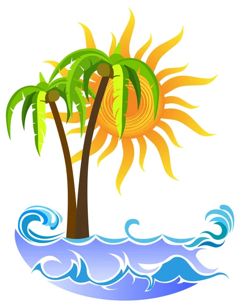 Summer tropical island — Stock Vector