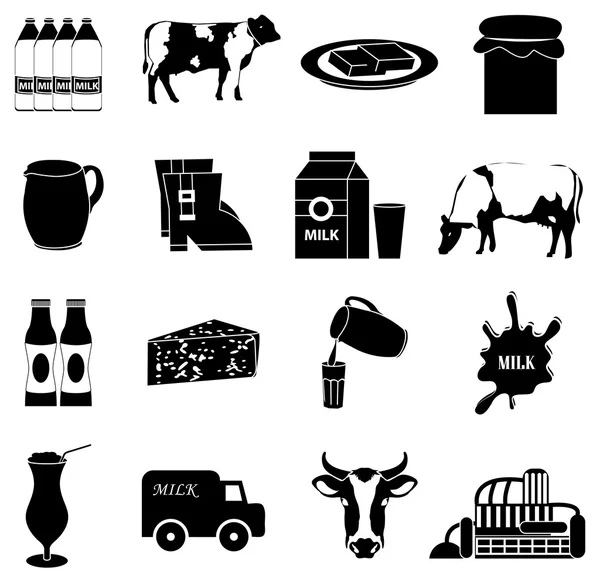 Soubor ikony mléka Royalty Free Stock Ilustrace