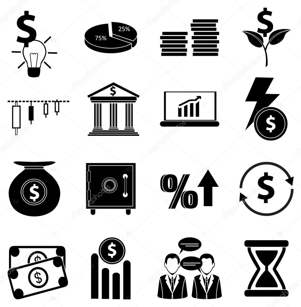 Business finance icons set
