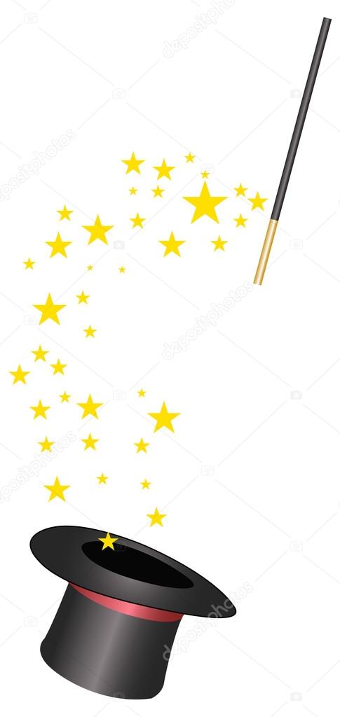 Magic wand and hat