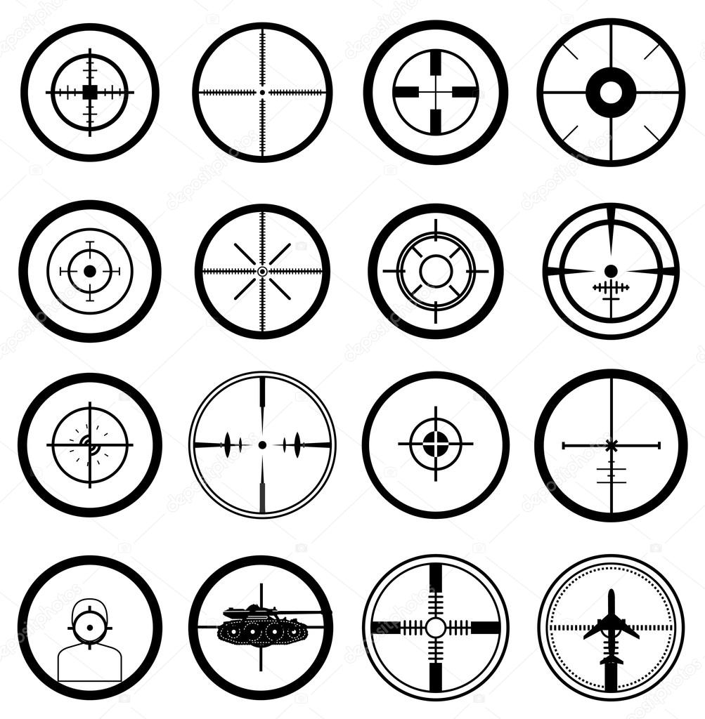 Aim target icons set