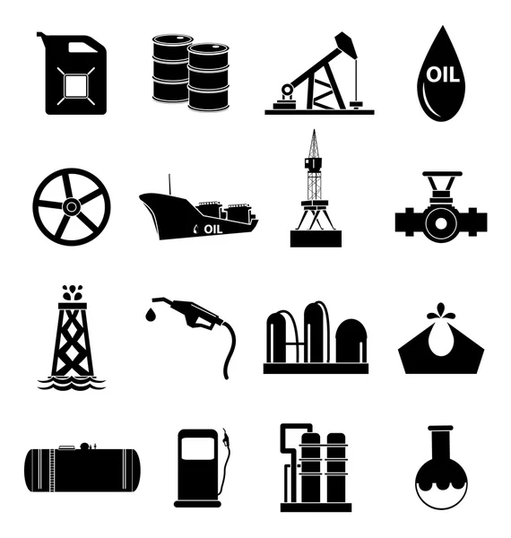 Iconos de la industria petrolera — Vector de stock