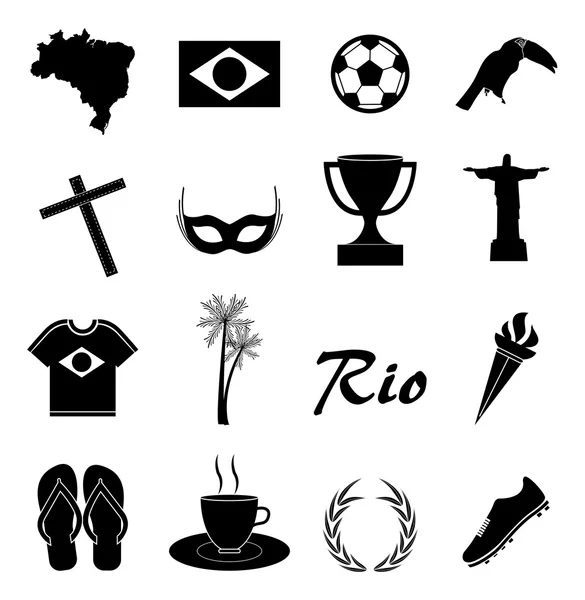 Brazilië icons set — Stockvector