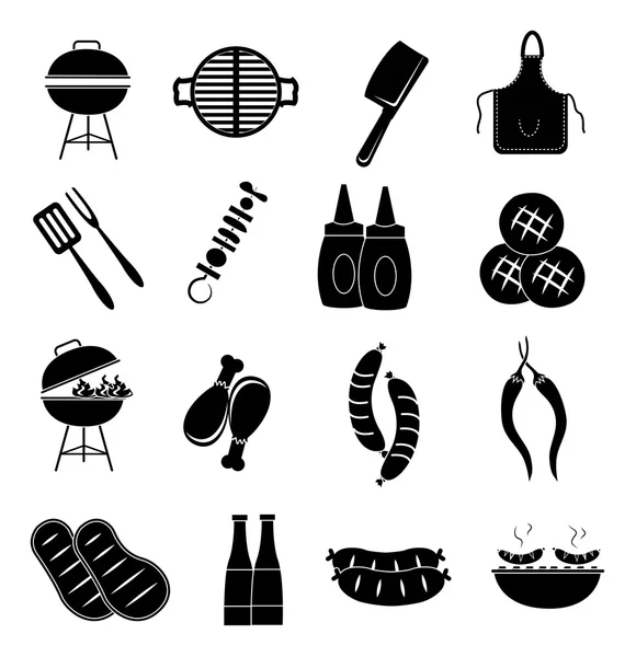 Set di icone per barbecue — Vettoriale Stock