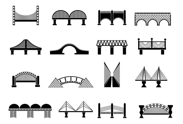 Bridge icons set — Stock Vector