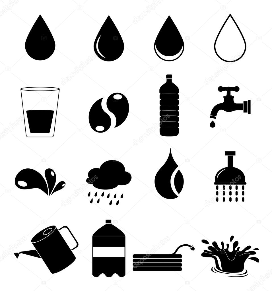 Water icons set