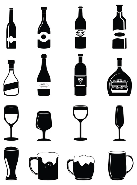 Alchohol boissons icônes ensemble — Image vectorielle