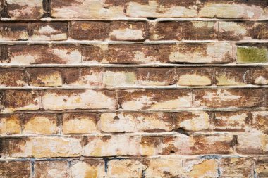 Eski tuğla duvar, arka plan grunge. Boşluğu kopyala, soyut arkaplan