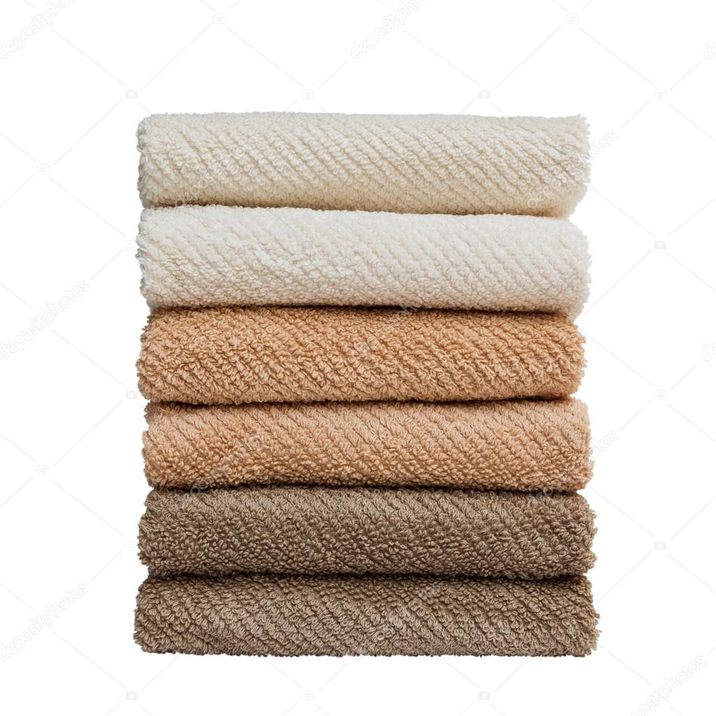 Stack of bath towels.