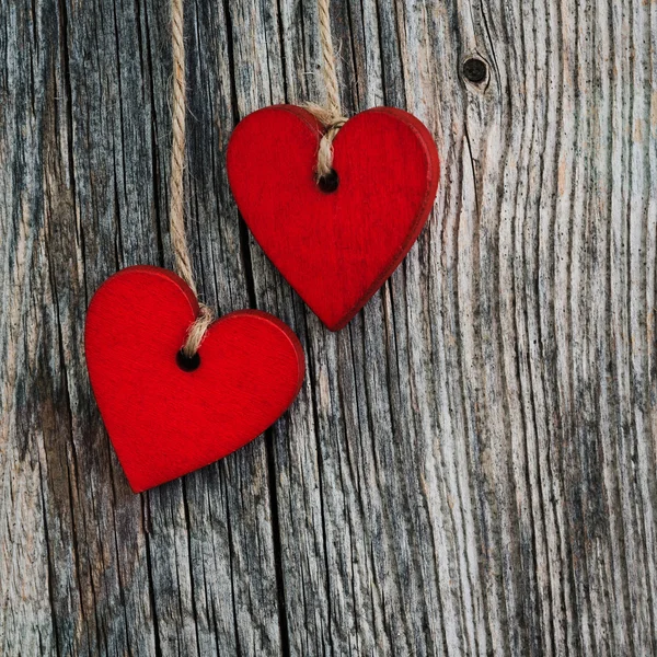 Valentines day hearts on wooden background Stock Picture