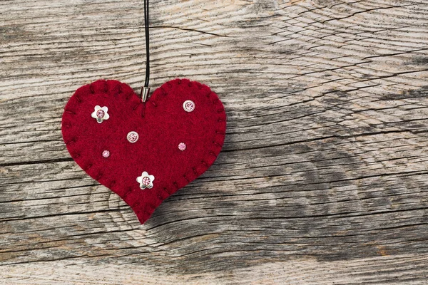 Valentines day hart decoratie op houten achtergrond — Stockfoto