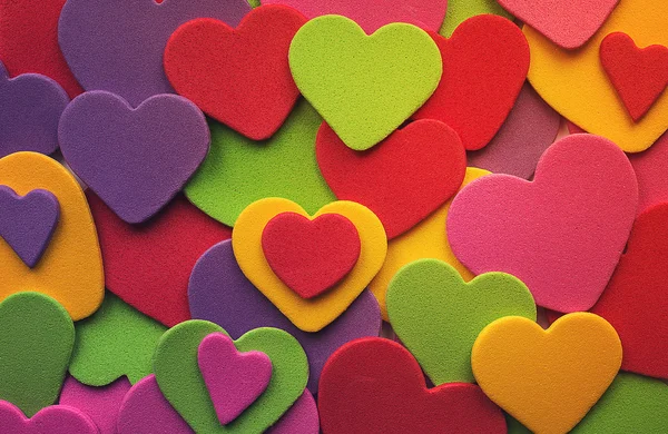 Dia dos namorados corações coloridos fundo — Fotografia de Stock
