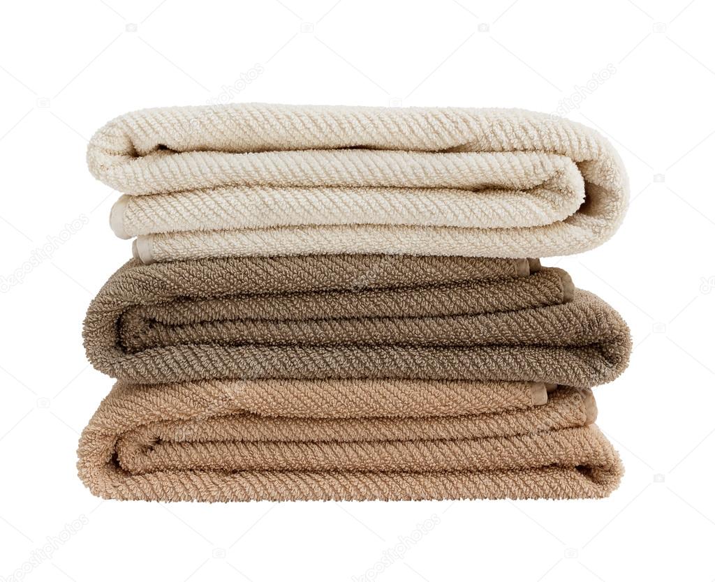 Badetücher im Stack isoliert auf weiss — Stockfoto © laima.gri #63832833