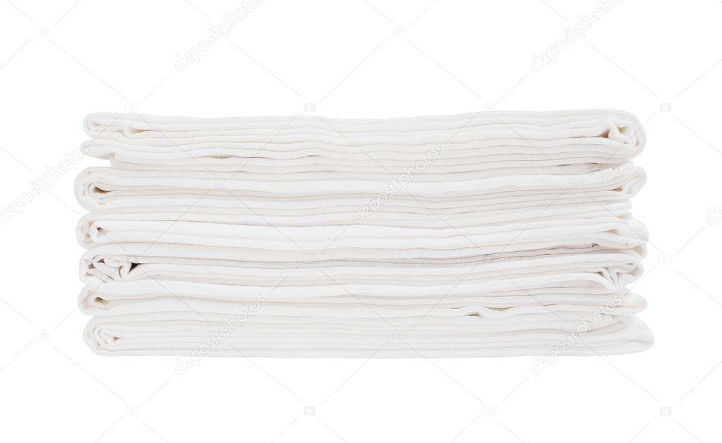 White bath sheets instack isolated over white