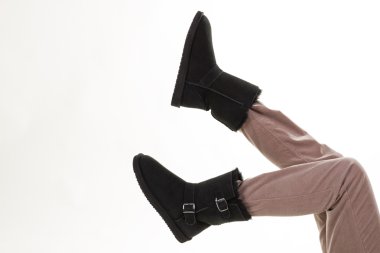 Kız kış siyah Australian boots.