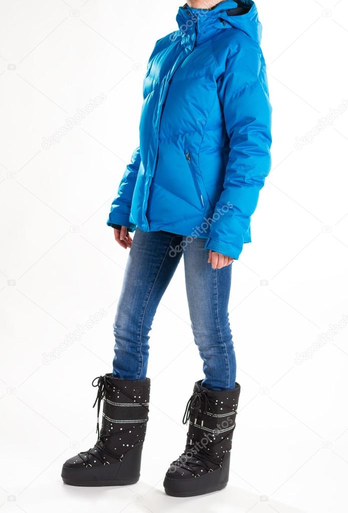 Clothes and boots for the ski resort. 