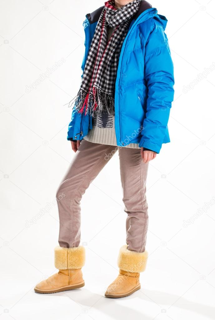 Warm winter women's clothing.