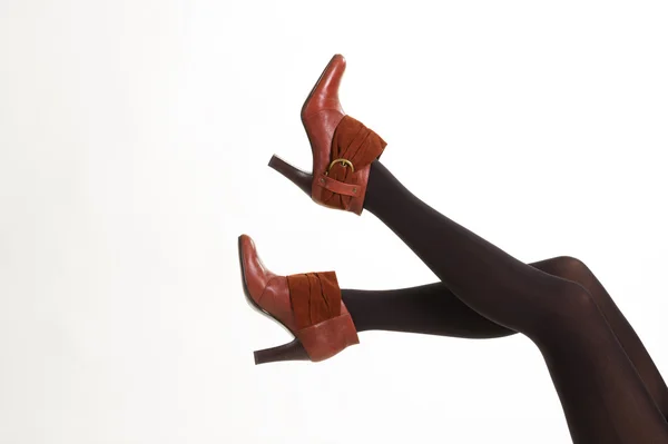 Schuhe mit gefalteten Nubukledern. — Stockfoto