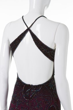 Güzel bir gece elbisesi arkasında.