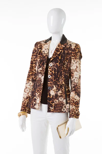 Blazer leopardato su manichino bianco . — Foto Stock