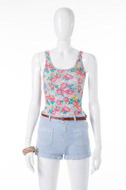 Manken tank top ile çiçek Yazdır. 