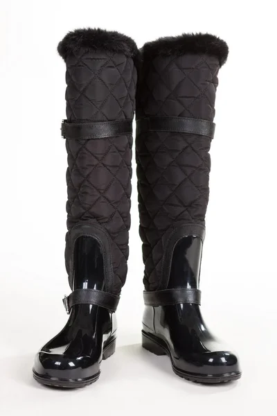 Zimní gumové boty s kožešinou. — Stock fotografie