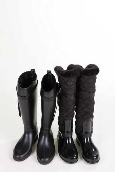 Two pairs of stylish rubber boots. — Stock Photo, Image