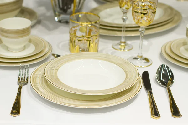 Tablas preparadas para la comida — Foto de Stock