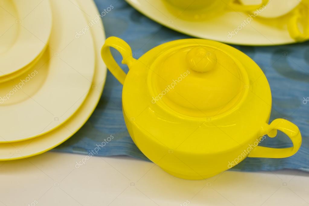 Beautiful Yellow Sugar Bowl Stock Photo C Margostock 60861887