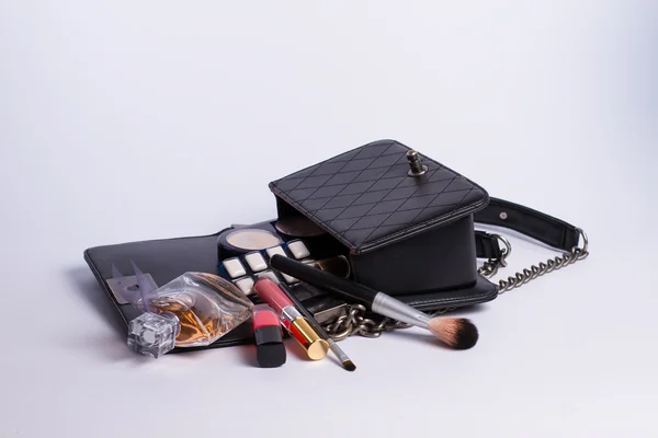 Bolsa de maquillaje y cosméticos — Foto de Stock