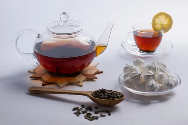 Tea set with air bize. — Stock Photo, Image