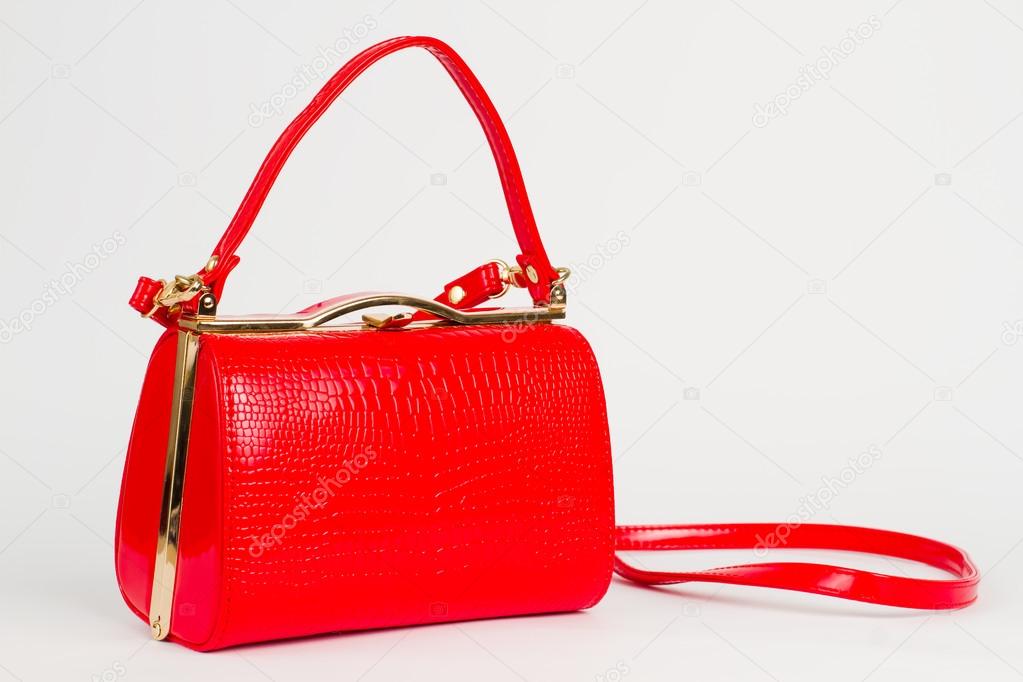 Stylish red women's handbag.