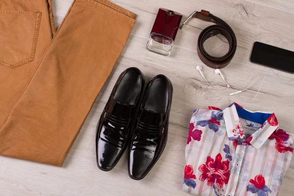 Mäns kläder och accessoarer. — Stockfoto