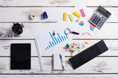 ofis malzemeleri karışımı.