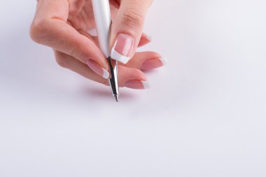 Close-Up manikür ve kalem.