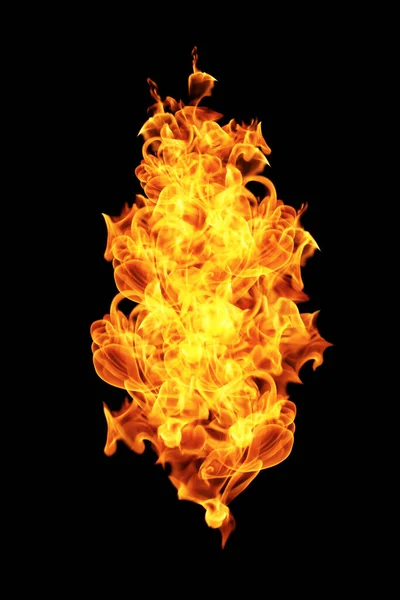 Fire Flames Collection Isolated Black Background — Stock Photo, Image