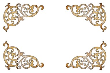 Beyaz arkaplana oyulmuş çiçek deseni