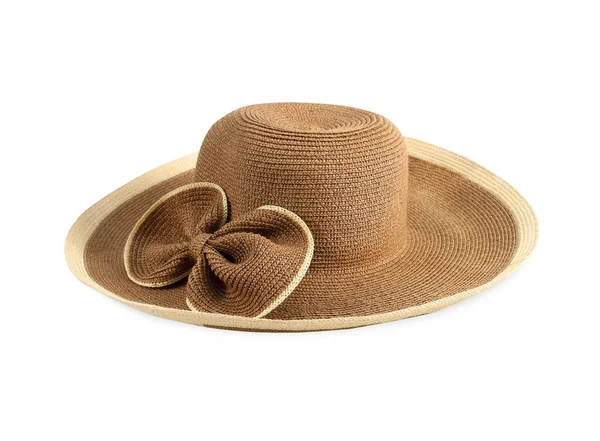 Pretty Straw Hat Isolated White Background — Stock Photo, Image