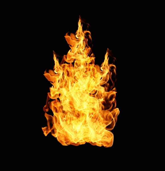 Fire Flames Collection Isolated Black Background — Stock Photo, Image