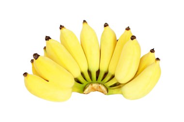 Beyaz arka planda bir grup muz