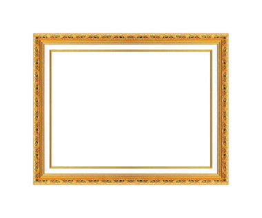 altın resim çerçevesi beyaz arkaplanda izole edildi