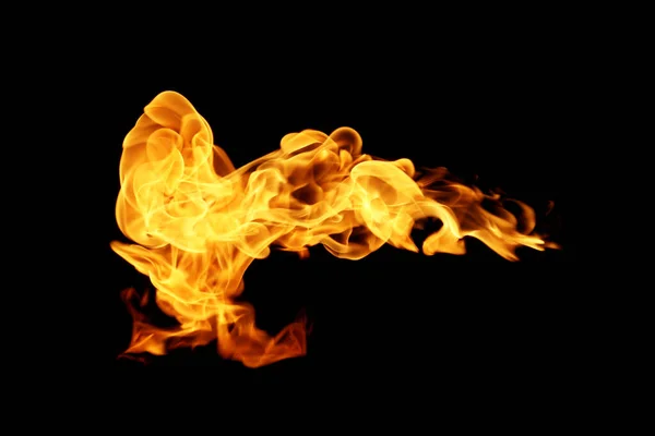 Fire Flames Collection Isolated Black Background — Stock Photo, Image