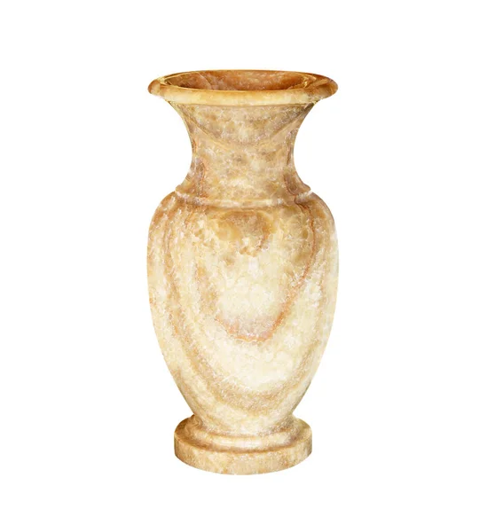 Beyaz Arkaplanda Izole Edilmiş Mermer Vazo — Stok fotoğraf