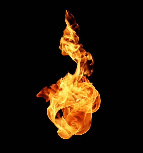 Fire Flames Collection Isolated Black Background — Stock Photo, Image