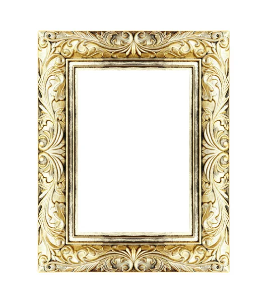 Altın Resim Çerçevesi Beyaz Arkaplanda Izole Edildi — Stok fotoğraf