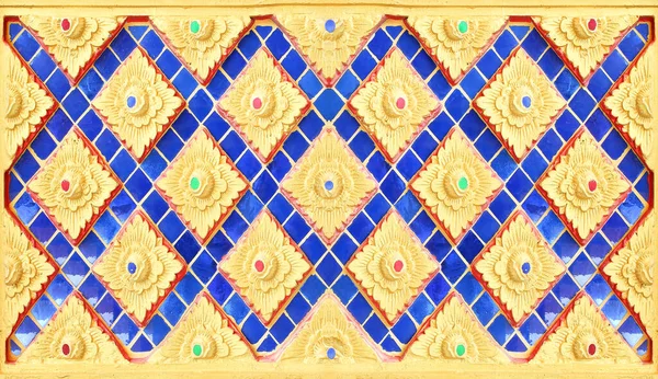 Achtergrond Textuur Stucwerk Muur Traditionele Thaise Stijl Patroon Decoratieve — Stockfoto