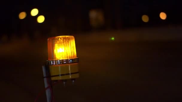 Feux Sirène Avec Lumières Colorées Nuit Lumières Pont Pour Tourner — Video