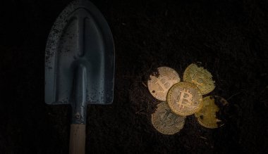 Bitcoin dünyada, dijital para, botcoin madencilik konsepti